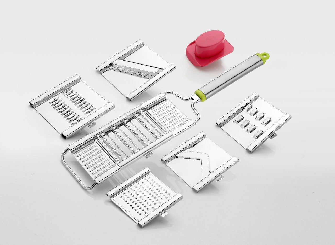 2142 6 in 1 Stainless Steel Kitchen Chips Chopper Cutter Slicer and Grater with Handle - SkyShopy 2142 6 in 1 Stainless Steel Kitchen Chips Chopper Cutter Slicer and Grater with Handle - SkyShopy